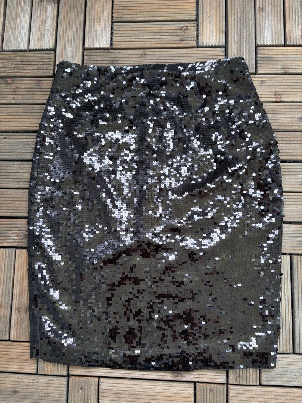 Express Black Sequin Pencil Skirt